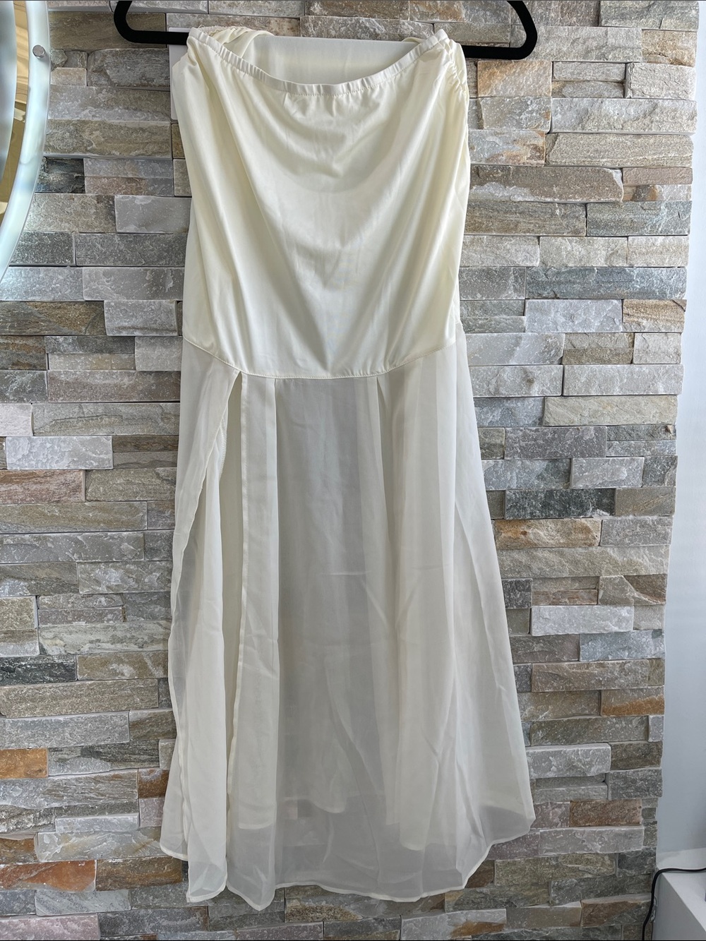Light Ivory Sheer Maxi Swim Coverup Skirt by Saylor